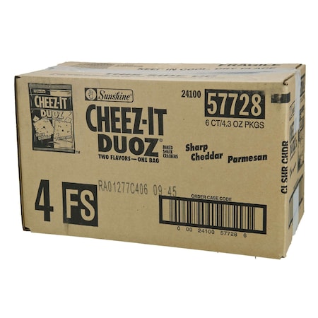 CHEEZ-IT Cheez-It Sharp Cheddar & Parmesan Cheez-It Snack Mix 4.3 oz. Bag, PK6 2410057728